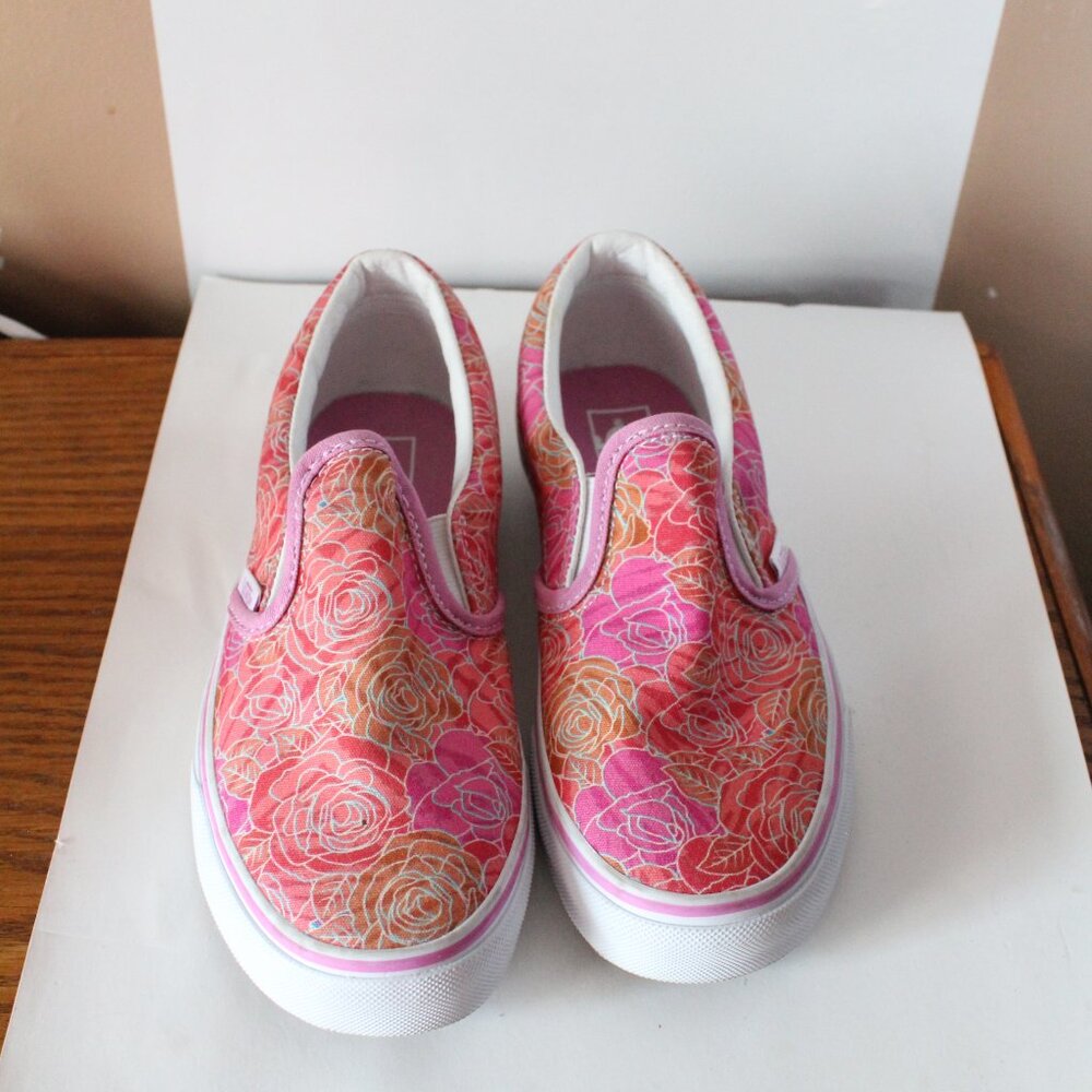 Vans Size 3 Rose Camo Pink Floral Slip On